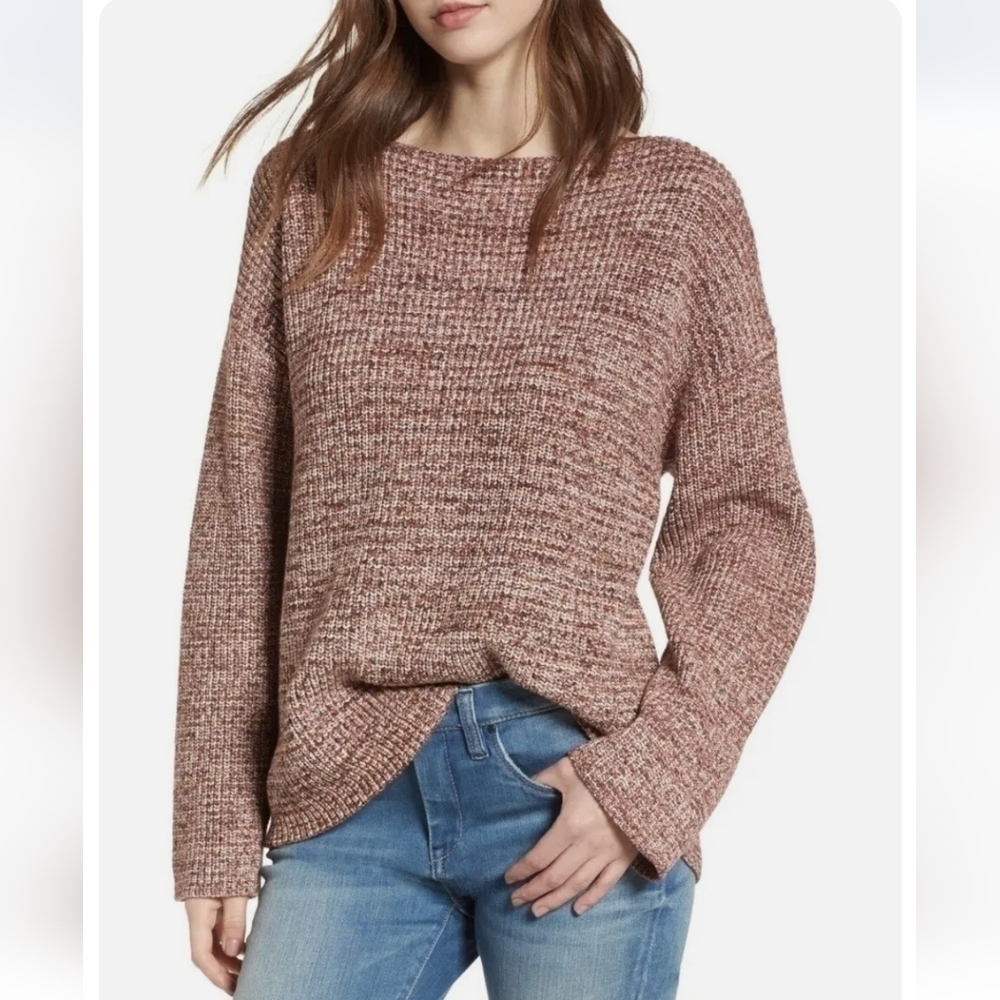 Blanknyc FLAP BACK SWEATER IN UP AND AWAY